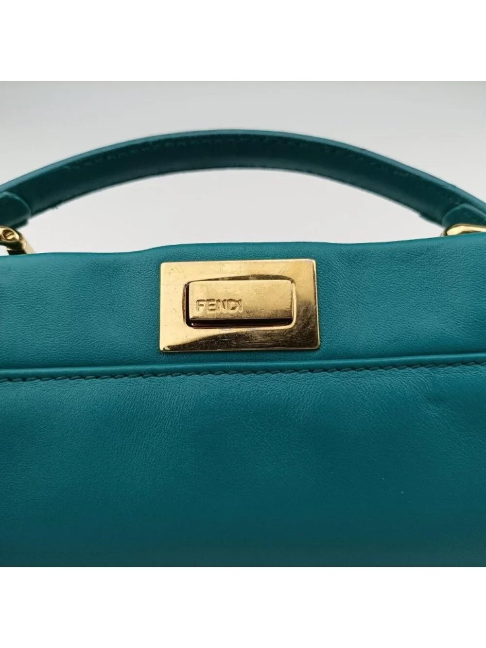 Fendi Peekaboo Mini Blue Leather Handbag